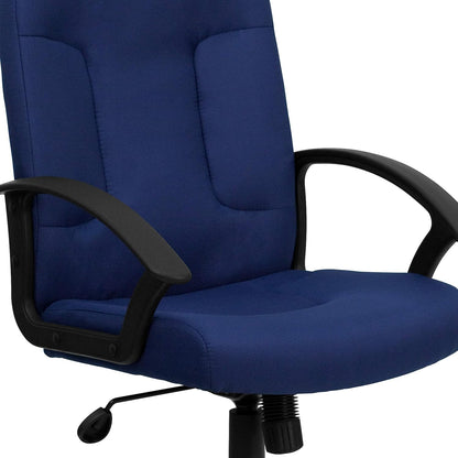 Bureaustoel – Kantoorstoel – Werkstoel – Stofferige stoel – Bureaufauteuil – Marineblauw – Middelhoge Rugleuning – Ademend Stofzitting