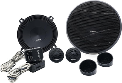 Audison APK 130 2-weg autoluidsprekersysteem, 225W piekvermogen, 5,25 inch componenten met crossover, 4 Ohm impedantie, frequentiebereik van 50 Hz tot 20 kHz, zwart