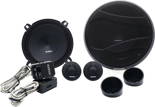 Audison APK 130 2-weg autoluidsprekersysteem, 225W piekvermogen, 5,25 inch componenten met crossover, 4 Ohm impedantie, frequentiebereik van 50 Hz tot 20 kHz, zwart