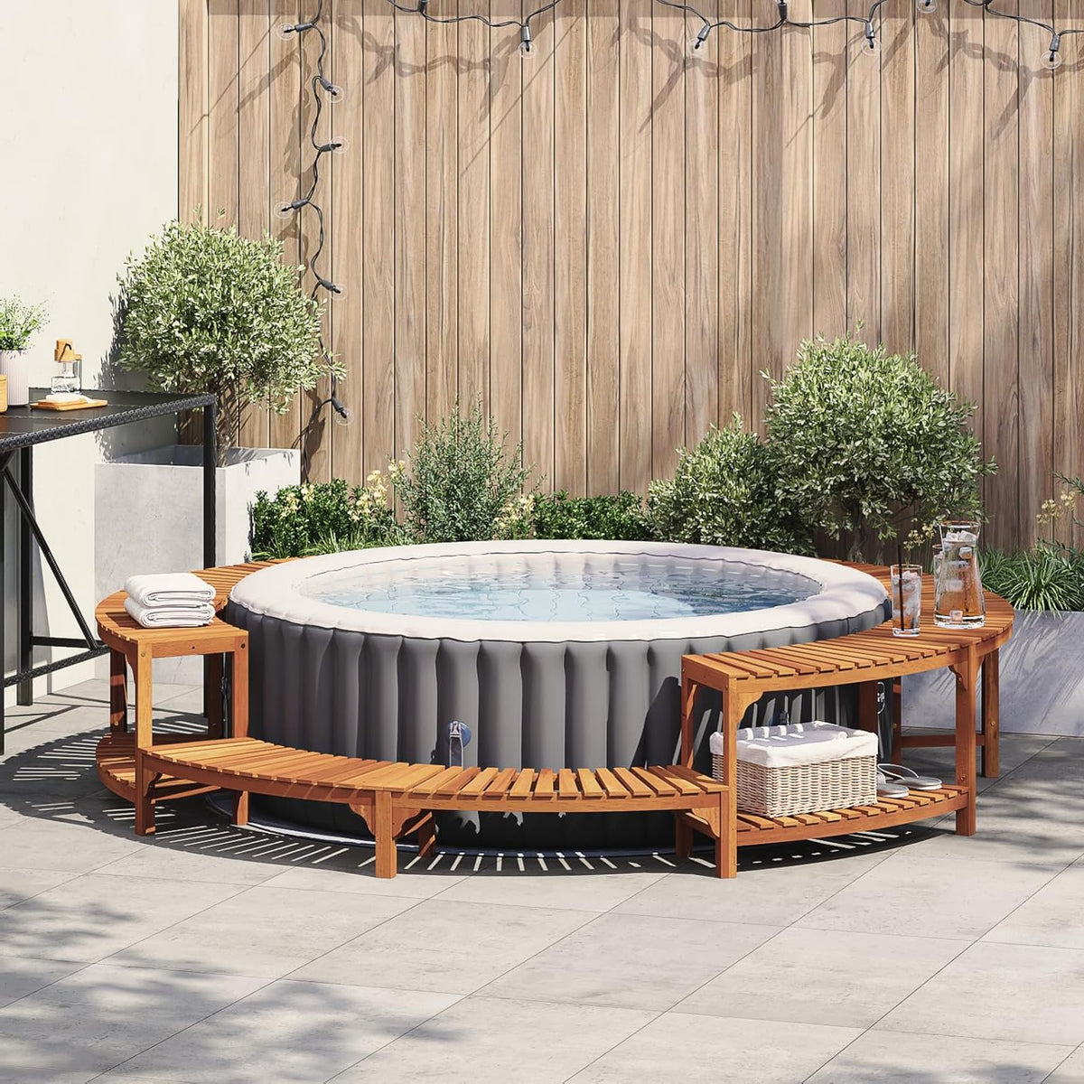 Gecheer Hot Tub Enclosure Surround, 3334767 Solid Wood Acacia Hot Tub Enclosure Surround Hot Tub Enclosure Surround Hot Tub Enclosure Surround Hot Tub Enclosure Surround Solid Wood Acacia - QUORE