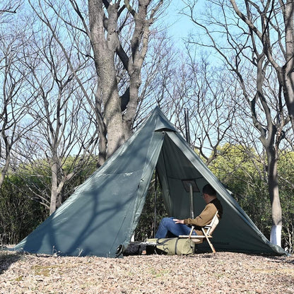 Hete tent met fornuiskrik en sneeuwrok, 3~5 personen, tipi-tent voor familiewandelingen, vissen, jagen, backpacken kamperen