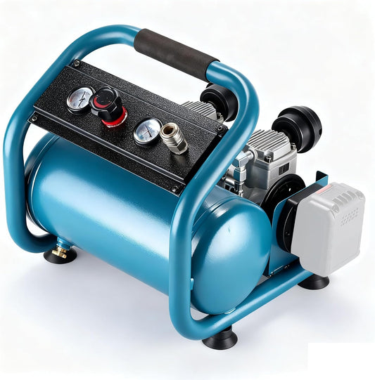 Accucompressor – Fluistercompressor – Persluchtcompressor – Draagbare Luchtcompressor – Stil – 7,5 Bar Werkdruk – 9 Liter Tankcapaciteit