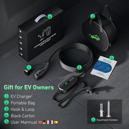 EVJUICION Type 2 Schuko Oplaadkabel voor Elektrische Auto - 16A, 10m, 3,68 kW, 1-Fase EV Chargeur, IEC 62196-2 BEV PHEV