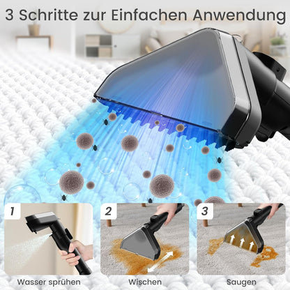 Gestoffeerde Reiniger – Natzuiger – Waszuiger – Kussenreiniger – Tapijtreiniger – 600 W Vermogen – Stil Met 78 dB Geluidsniveau