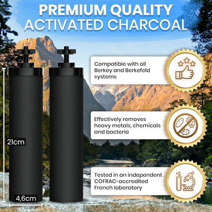 Filterpatronen Voor Zwaartekrachtwaterfilter – Waterfilterpatronen, Vervangingsfilters, Filtercartridges, Filterelementen – Set Van 4 Stuks – Actieve Kool Voor Betere Smaak – Effectieve Waterzuivering