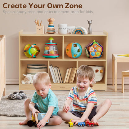 Toy Storage Organizer, 2-Tier Kids Bookshelf, 5 Cube Kids' Bookcases - QUORE