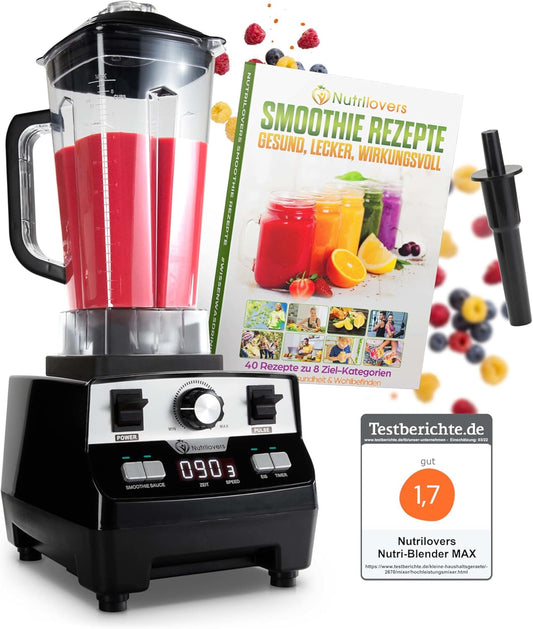 NUTRI-BLENDER MAX Blenders met kan 2000 W standmixer smoothie smoothiemaker professionele mixer blender - 2L Tritan, BPA-vrij, 9 niveaus, digitale timer