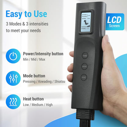 COMFIER Beenmassageapparaat, compressie-kuit-knie-voet-warmtemassageapparaat voor bloedcirculatie en spierontspanning, 3 warmte-instellingen en 3 intensiteiten, cadeau