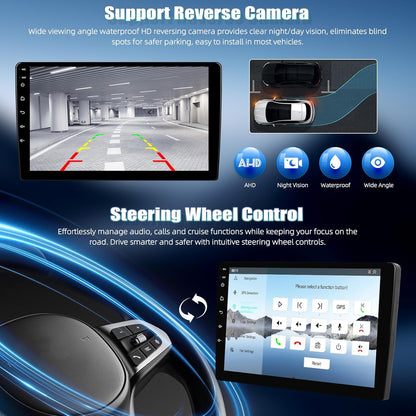 Android Autoradio – Multimedia Systeem – Navigatiesysteem – Inbouwradio – Smart Radio – 9 Inch HD Touchscreen – Draadloze CarPlay & Android Auto