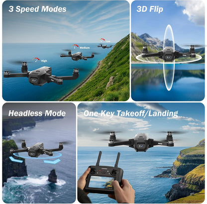 Drone met 1080p camera, 5 GHz, automatische terugkeer, Follow Me