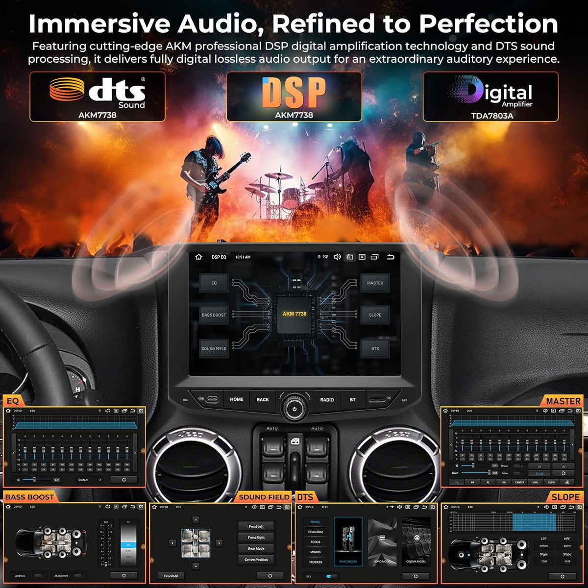 SWTNVIN 9 inch autoradio voor Jeep Wrangler JK 2011 2012 2013 2014 2015 2016 2017, Android 14 GPS 1280x720P IPS QLED-scherm, CarPlay & Android Auto, 4G LTE/5G WiFi, DTS, Octa-Core 4 + 6 GB