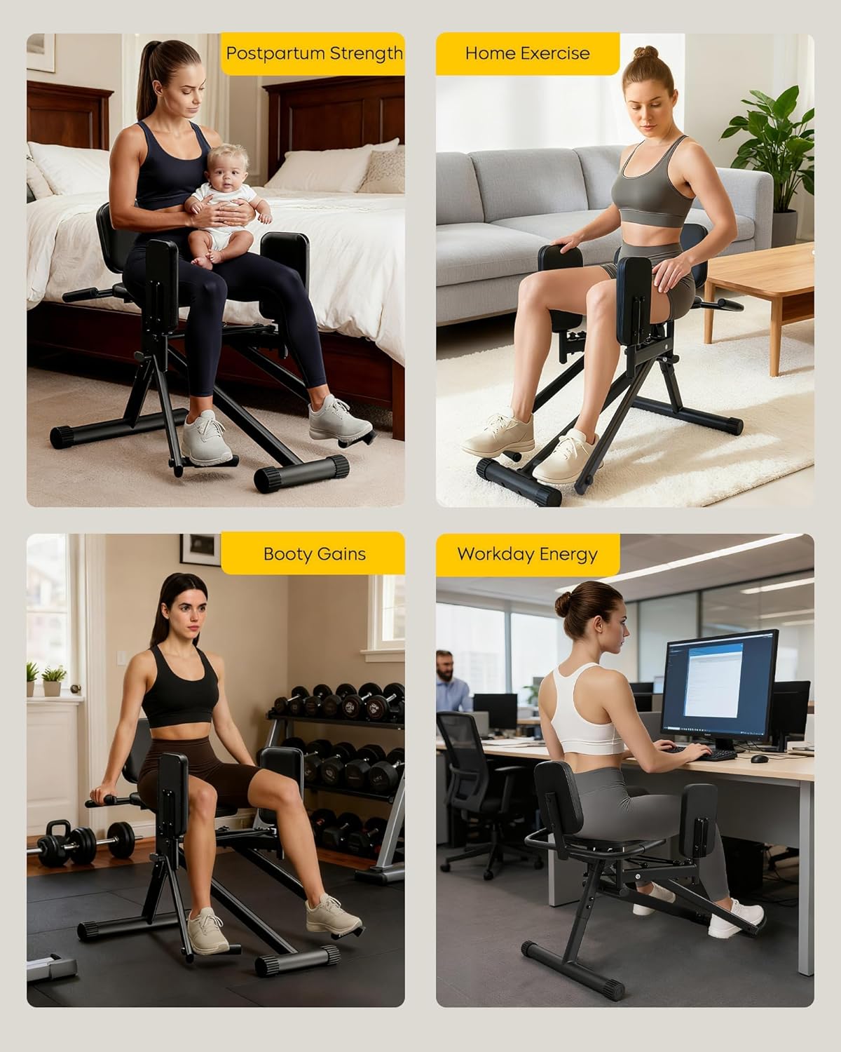 GUUG Adductors Abductor Machine: Ianco Thigh Beentrainingsapparatuur Heupspieropbouw en Abductie Verstelbare Weerstand Voor Mannen En Vrouwen Zwart