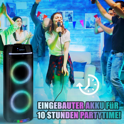 Mobiele Bluetooth Party Speaker Zwart – Discoluidspreker – Partybox – Bluetooth Speaker – Luidspreker – Ingebouwde Cd-Speler – Ledverlichting Met Meerdere Lichtstanden