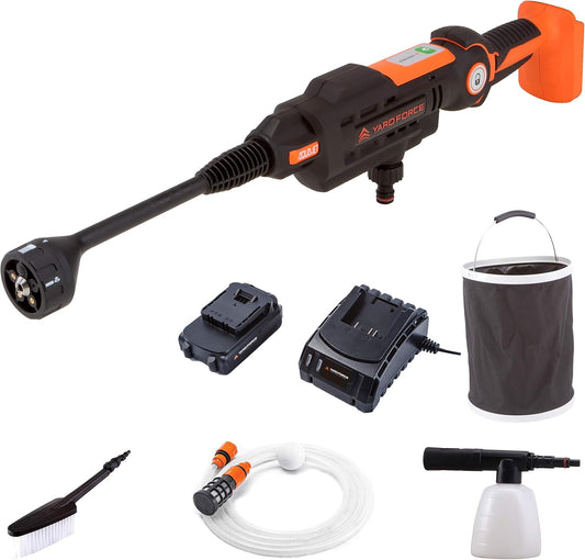Accu-Hogedrukreiniger – Draagbare Hogedrukreiniger – Mobiele Schoonmaakreiniger – Waterpomp – Tuinsproeier – Zelfaanzuigend Met 6 Meterslang – Krachtige 22 Bar Waterdruk