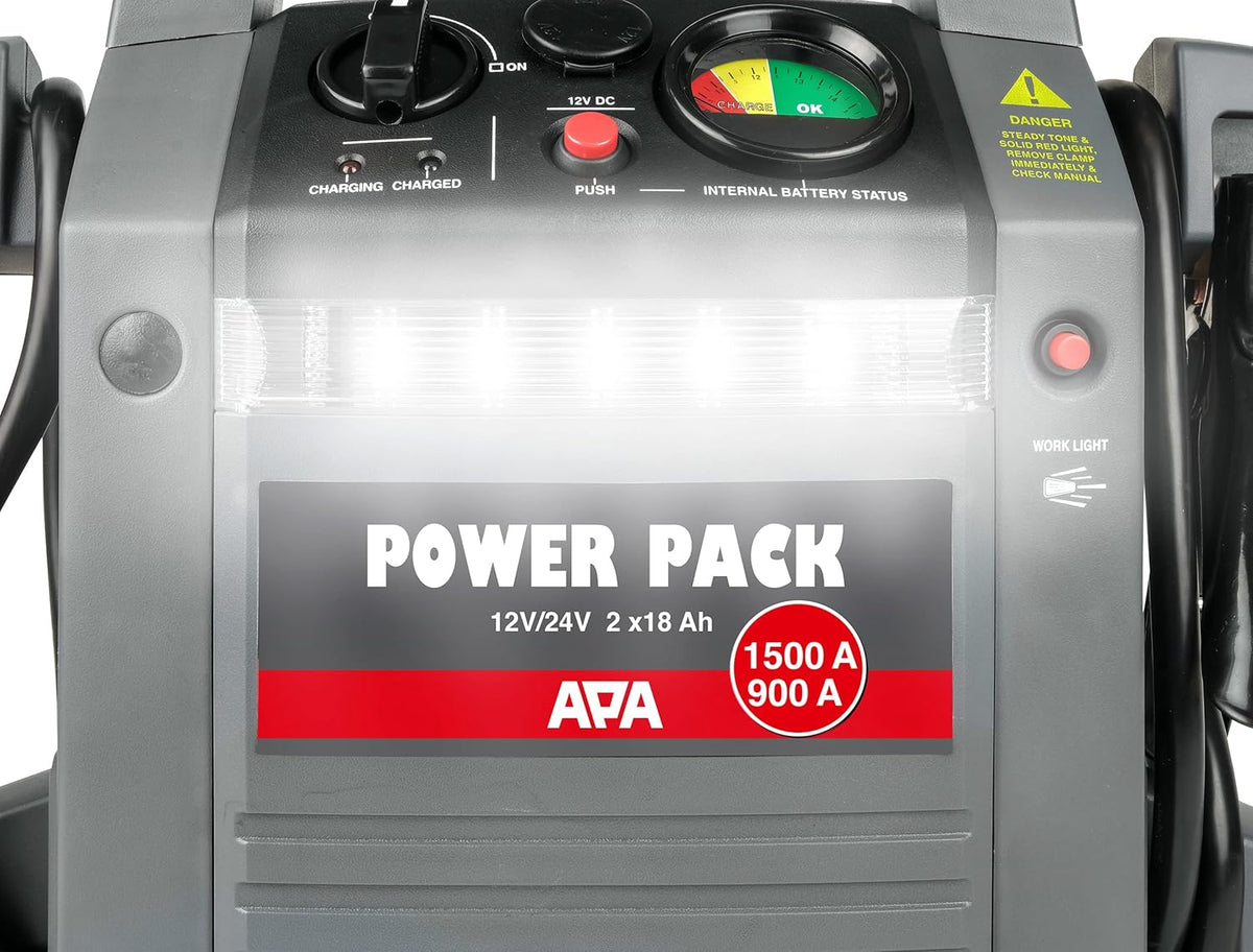 APA 16524 Power Pack 12/24V, starthulp 900A,grijs/zwart