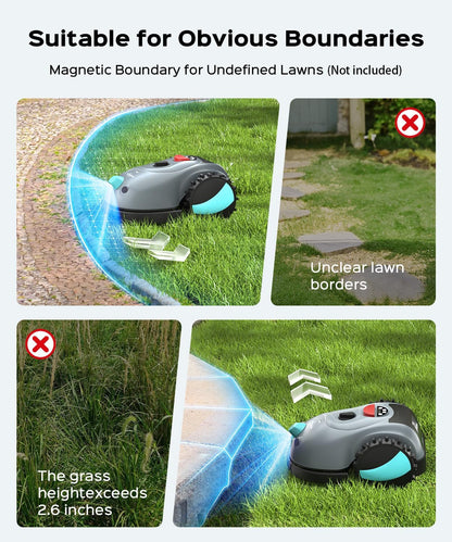 Robotmaaier – Grasmaaier – Automatische Maaier – Tuinmaaier – Robot Grasmaaier – Zonder Begrenzingsdraad – Vision Navigatie Met Camera – Obstakeldetectie Tot 150 m² – 4Ah Accu
