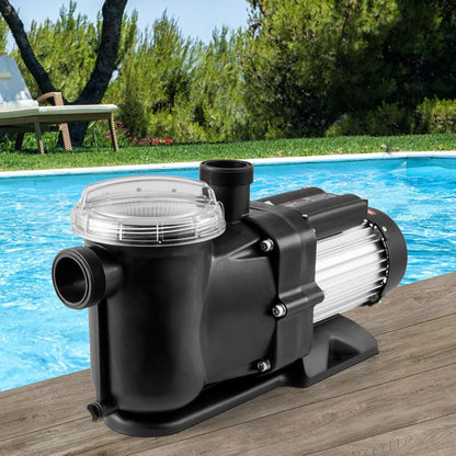 VEVOR Bovengrondse zwembadpomp, 1200 W, eenspeed zwembadpomp 100 GPM, snelheid 2850 omw/min, zwembadpomp met hefkop, max. 15 m, met filtermand, voor bovengrondse zwembaden, spa's