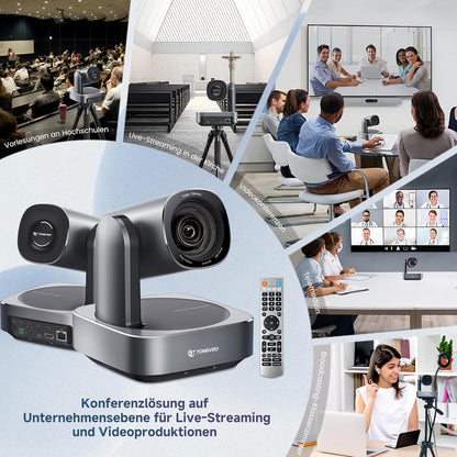 PTZ-Camera – Conferentiecamera – Livestream Camera – Videoconferentiecamera – Vergadercamera – Full HD 1080p 60 fps – 20x Optische Zoom