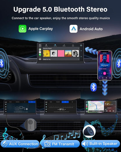 11,3 Inch Carplay Android Auto Display – Touchscreen Navigatie Scherm – Draadloze Carplay – 4K Dashcam – Draaibare 350° Camera – Dubbele Bluetooth – Inclusief 64GB TF Kaart