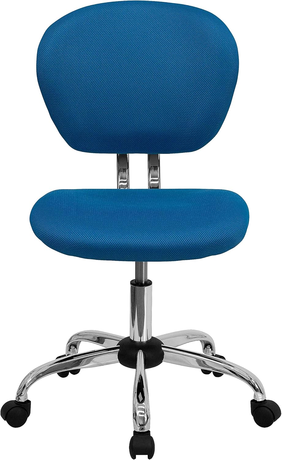 Flash Furniture Draaistoel met gemiddelde rugleuning en verchroomde voet, metaal, turquoise, 58,42 x 55,88 x 25,4 cm