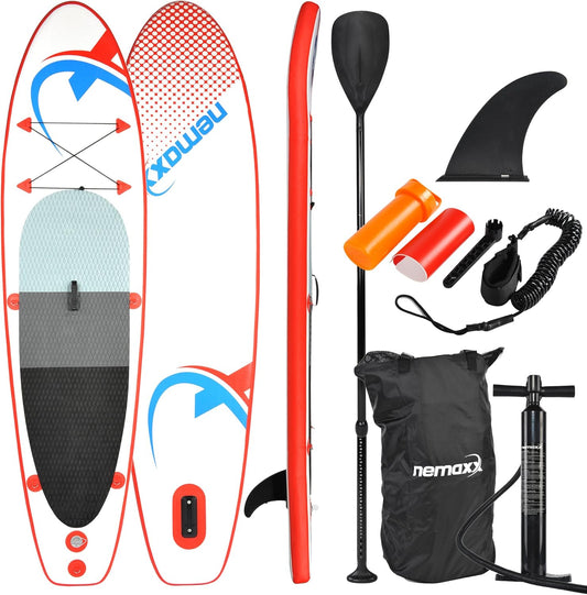 NEMAXX Stand Up Paddle Board PB305 SUP Board opblaasbaar, Surfbord, Surfplank, gemakkelijk te vervoeren, met tas, Peddel, Vin, Luchtpomp, Reparatieset