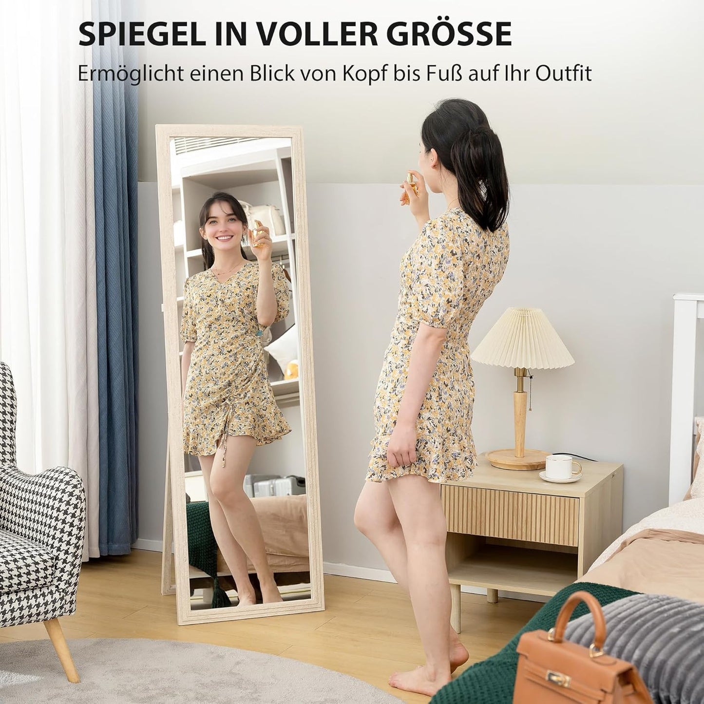 Full Body Spiegel – Staande Spiegel – Wandspiegel – Lichte Spiegel – Klassieke Spiegel – 160 x 50 cm – Veilig Gehard Glas