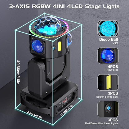 150W bewegende kop LED RGBW Beam Discobal Party Light Stroboscoop lichteffecten voor disco party club Kerstmis podiumlicht