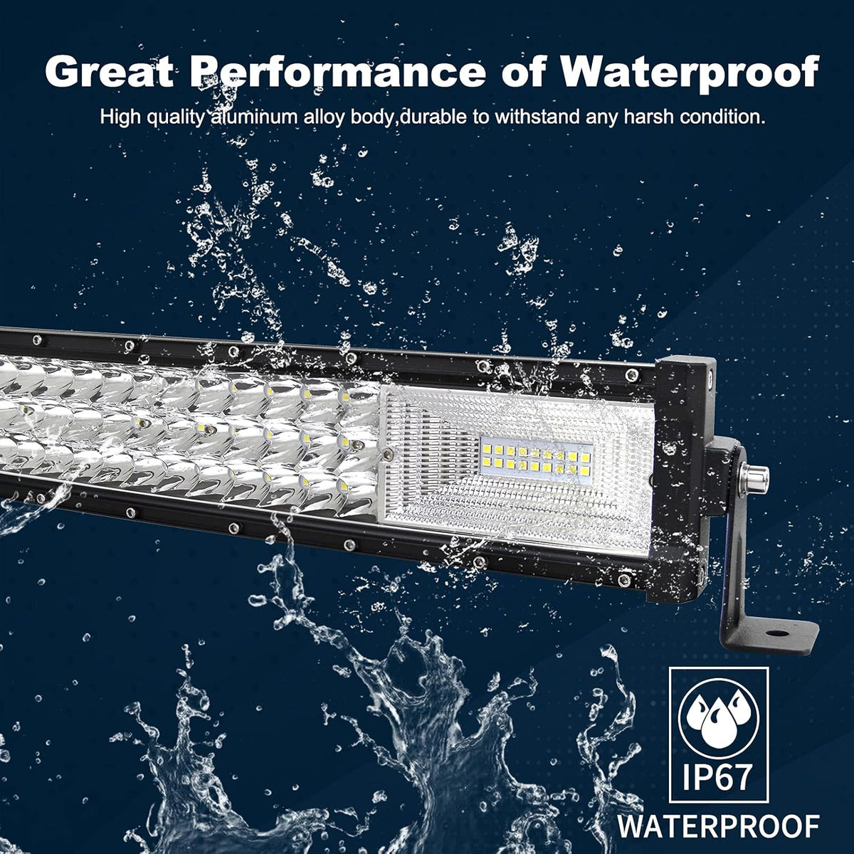 RIGIDON 107cm 42 inch 540W led-lichtbalk gebogen met 12v kabelboomset, 2 x 18W Schijnwerper Werklicht, Waterdicht Offroad Lichten Mistlamp Led Light Bar voor 4x4 voertuig auto SUV vrachtwagen