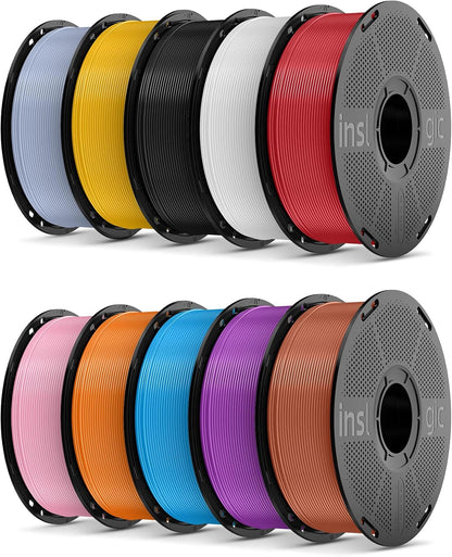 3D Printen Filament – PLA Filament – Zijde Filament – Monochroom Filament – 3D Pen Filament – Zijdeachtige Glans – 10 Kg (10x1 Kg) – 1,75 mm Geschikt voor FDM Printers