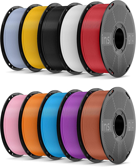 3D Printen Filament – PLA Filament – Zijde Filament – Monochroom Filament – 3D Pen Filament – Zijdeachtige Glans – 10 Kg (10x1 Kg) – 1,75 mm Geschikt voor FDM Printers