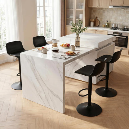 YOUNIKE Barkruk set van 2 zwart, in hoogte verstelbare draaibare barstoel met rugleuning, hoge barstoelen als keukenstoel, toonstoel, praktische barkruk voor toonbank, keuken en eetkamer