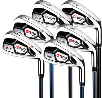 PGM Heren G300 Complete golfclubset - Titanium #1 Driver, Draw-Biased Hybride, Hoge Sterkte IJzeren Set, Hoge Vergeving Putter, met Stand Bag (Rechtshandig, 9 stuks Clubs-Regular)
