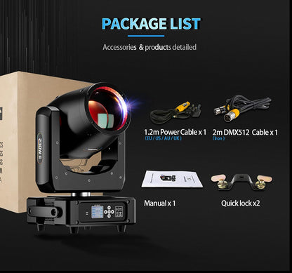 SHEHDS 230W 7R (8500K) Bewegend hoofd podium lichten lamp 14Gobos 14 kleuren wassen/straal/vorst/regenboog podium effect 8-facet prisma 1,2 ° ~ 30 ° straalhoek DMX512 geluid geactiveerde DJ lich