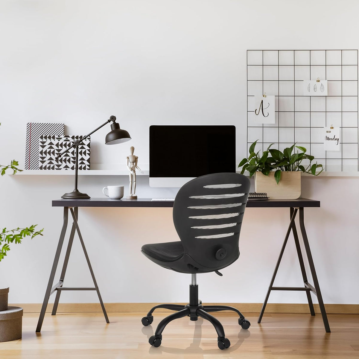 hjh OFFICE Thuisgebruik bureaustoel CASLA Stof Zwart