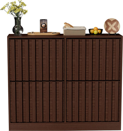Schoenenkast – Schoenopberger – Schoenrek – Schoenmeubel – Schoenenkast Kiept – Verstelbare Plank – Natuurlijke Houtlook – Compact 102x24x86,5 cm