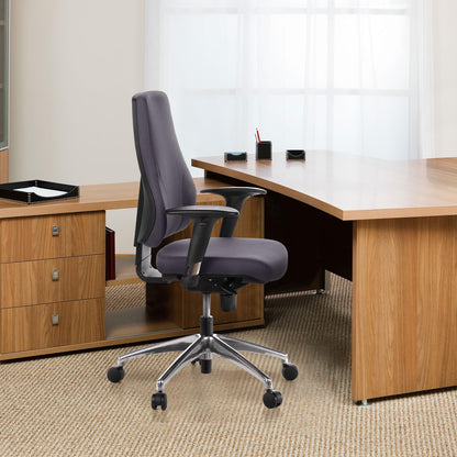 hjh OFFICE PRO-TEC 200 Bureaustoel, Ergonomische Rugleuning in 5 Standen Verstelbaar, In Hoogte Verstelbare Armleuningen met Softpads, Antraciet