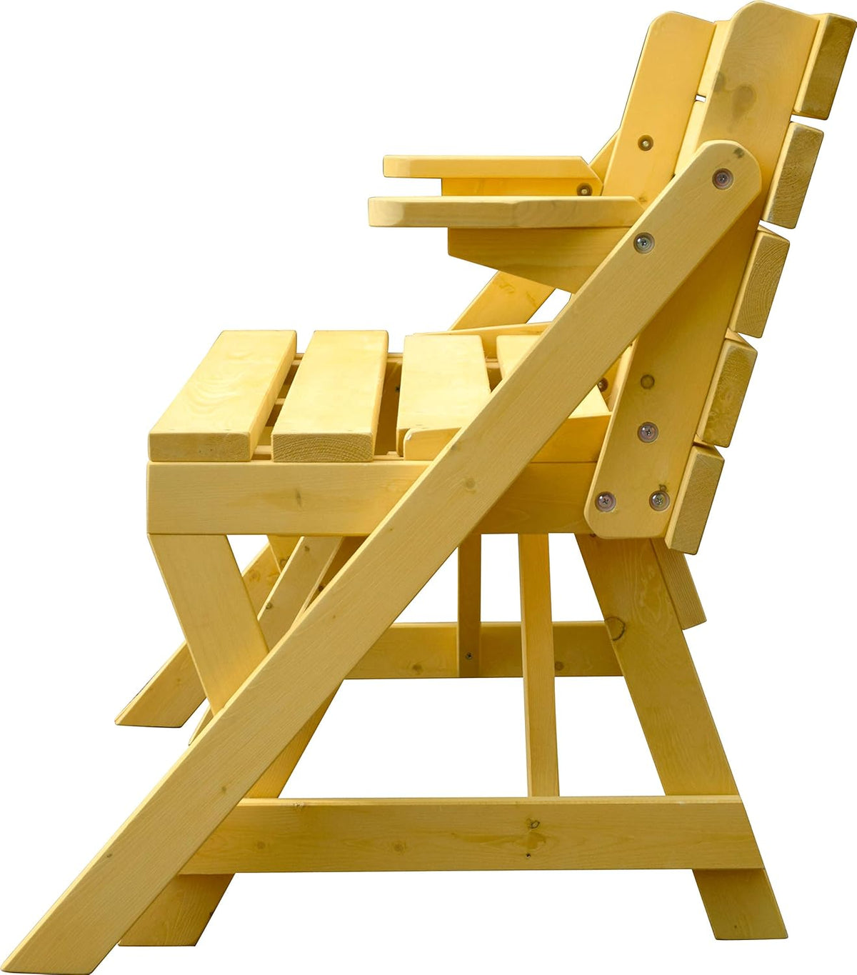 dobar® 29301FSCe Picknickbank, 2-in-1, groot, multifunctionele tuinbank, massief hout, zitbank en tafel voor 4 personen, outdoor zitmeubel, 138 x 144 x 77 cm, naturel