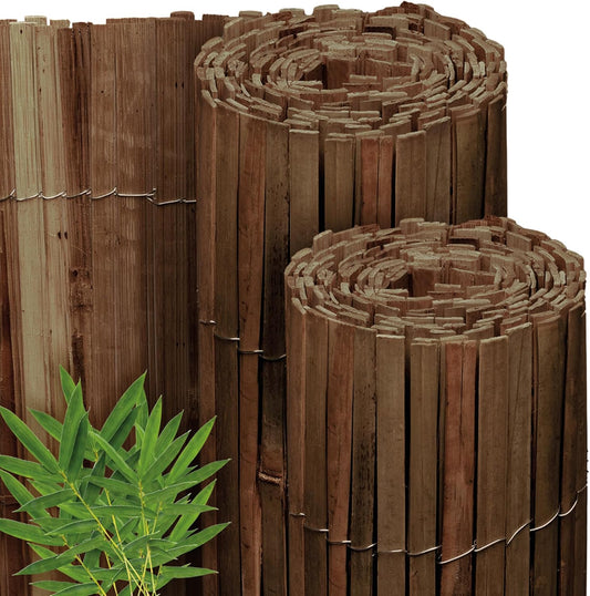 Bamboe Privacyscherm Donkerbruin 200 x 600 cm – Bamboemat – Tuinscherm – Balkonscherm – Inkijkbescherming – 100% Natuurlijk Bamboe – Weerbestendig ĸ