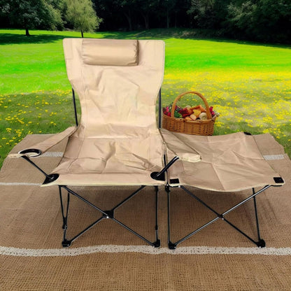 Générique Foldable Reclining Chair, Heavy Duty Lounge Chair, Comfortable Patio Chair, Stable Load Bearing Outdoor Seating, Adjustable Lawn Recliner for Swimming Pool, Camping, Backyard, Relaxation