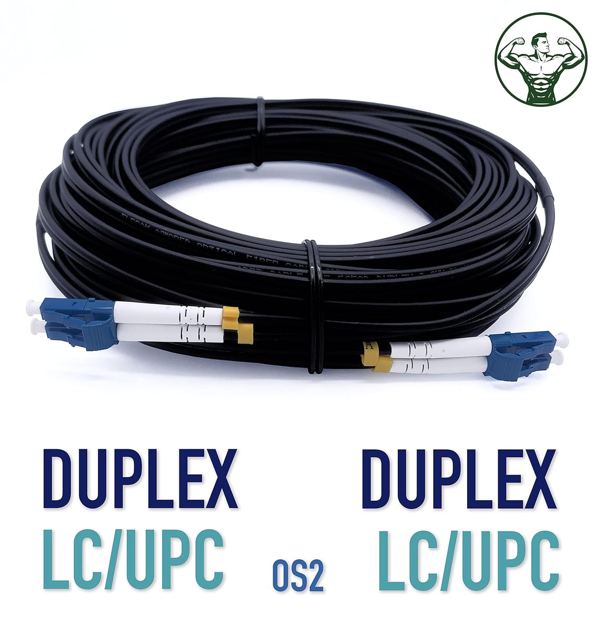 Elfcam - 150M Glasvezelkabel Buiten/Binnen LC/UPC-LC/UPC OS2 Monomode Enkelmodus 9/125μm LSZH Duplex Zwart
