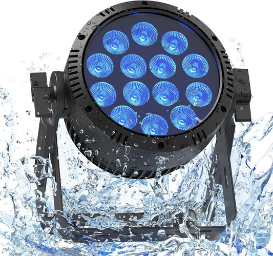 U`King 14 x 15W LED Par IP65 Waterproof, RGBW 200W Stage Light Outdoor Spotlights, D MX 4/9CH Strobe Disco Light Effects for Rainy Days Events DJ Show Party Bar Stage Festival - QUORE