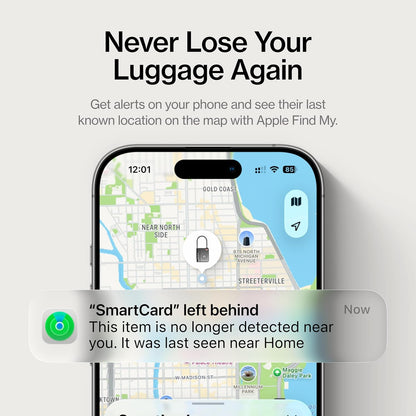KeySmart SmartLock Tracking Bagagesloten TSA Goedgekeurd - Compatibel met Apple Find My App, Bluetooth GPS-tracker, waterbestendig, vergrendel uw koffers en houd het bij (5 stuks)