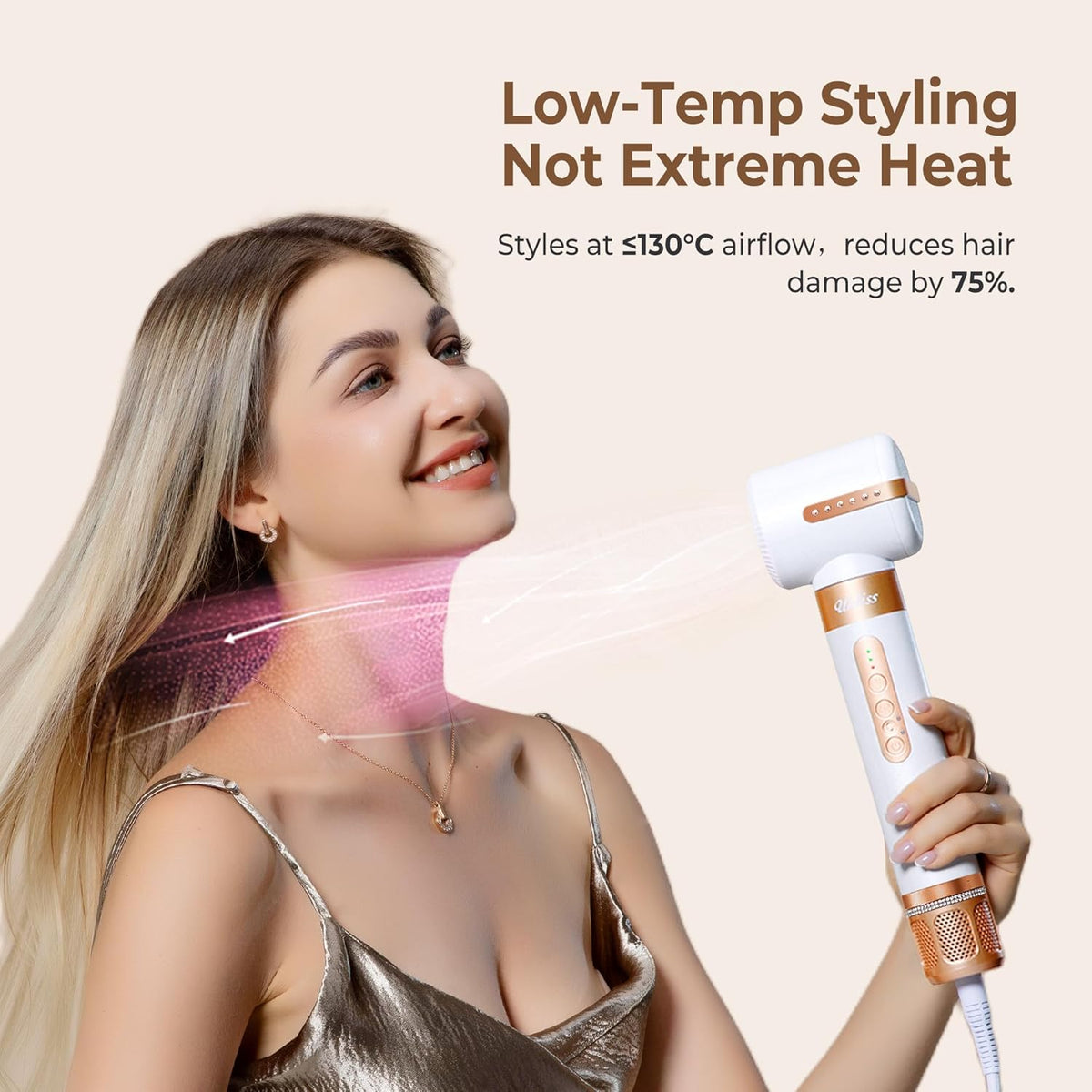 Haarföhn airstyler UKLISS haarstyler & ionen-haardroger Pro7 in 1, haarstyler set met airflow krulborstel, automatisch, ronde borstelföhn, airbrush haarstyler, thermische borstel, multistyler