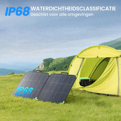 Draagbaar zonnepaneel, opvouwbaar, bifacial, 100 W, N-Type 16BB 21,8 V, monokristallijne zonnepanelen, voor energiecentrale, buiten, tuin, balkon, camping, caravan (100 W)