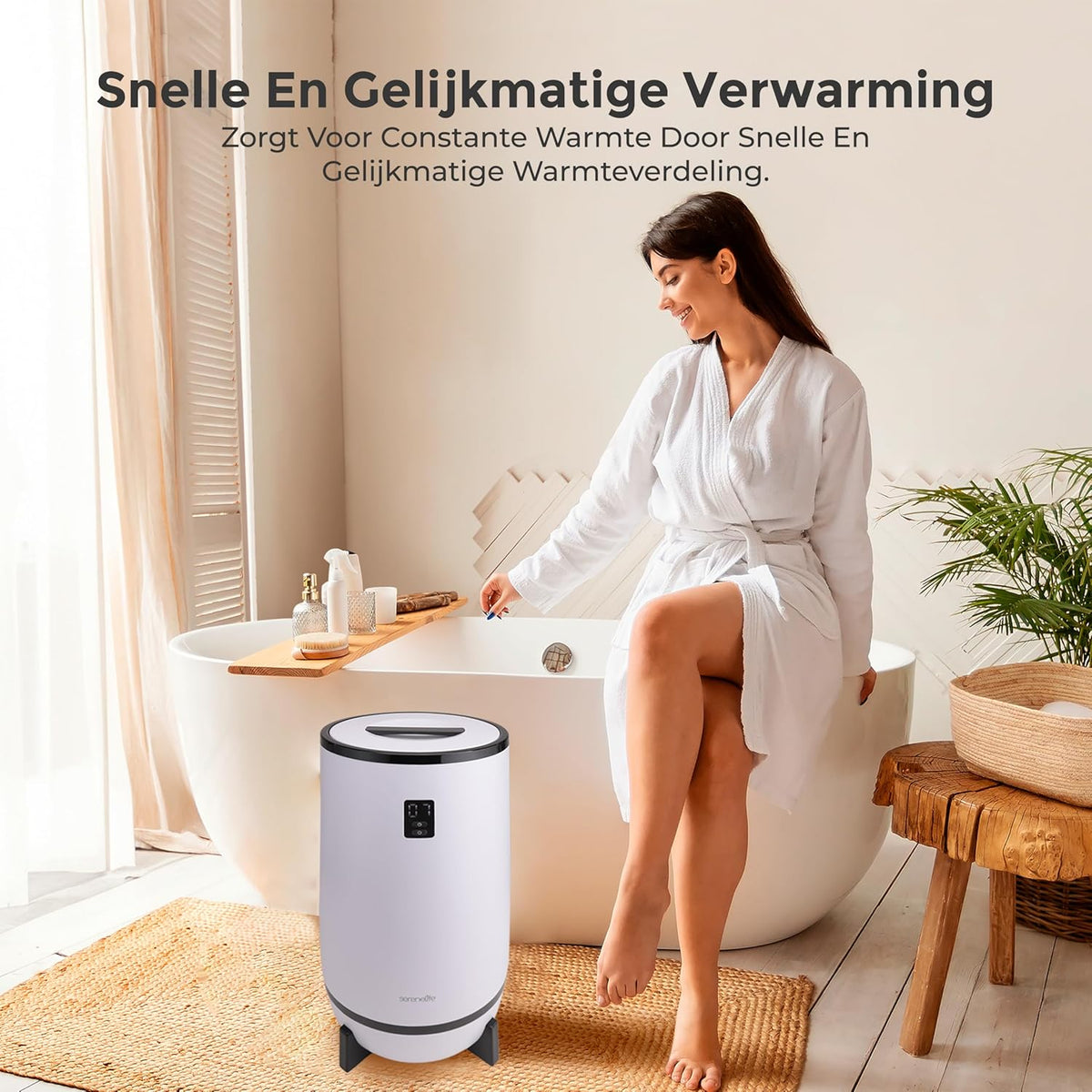 Serenelife Towel Warmer - Electric Bucket Towel Heating - with Customized Fragrance for Spa and Bathroom - Fits 2 Large Bath Towels, Bathrobes, Pajamas - Automatic Shut Off - Black - QUORE