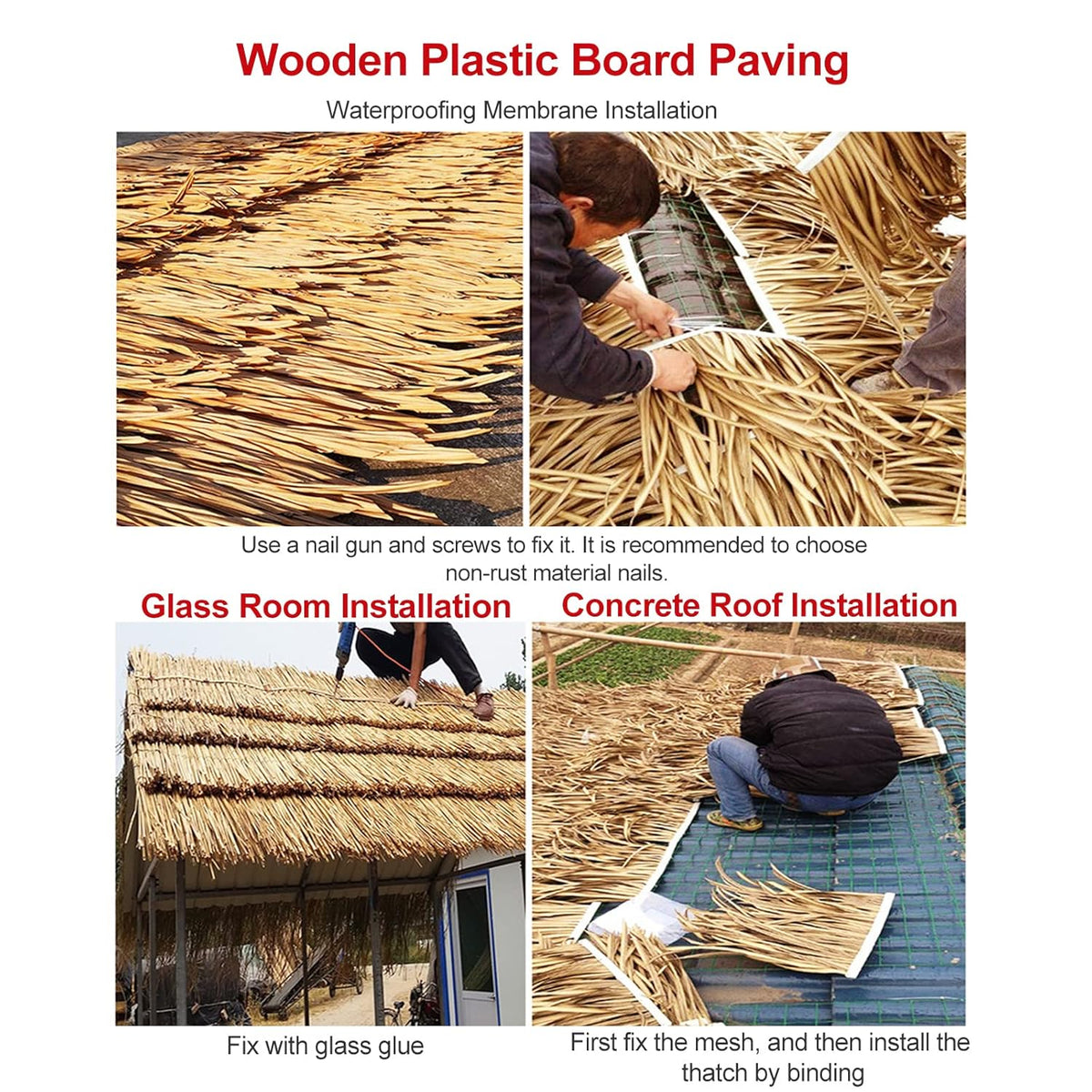 YANGUANG Strodak Thatch Roll 0,5x1-10m Palm Riettegel Tiki Huts Thatch Nepgras Vlamvertragend Anti-veroudering voor Buiten Tiki Bar Pavilion Huis Tuin, Geen Onderhoud(Size:10m/32.8ft)