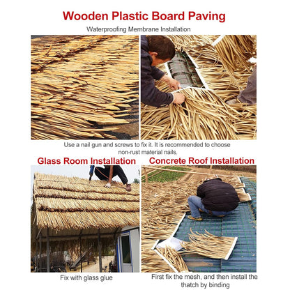 YANGUANG Strodak Thatch Roll 0,5x1-10m Palm Riettegel Tiki Huts Thatch Nepgras Vlamvertragend Anti-veroudering voor Buiten Tiki Bar Pavilion Huis Tuin, Geen Onderhoud(Size:10m/32.8ft)