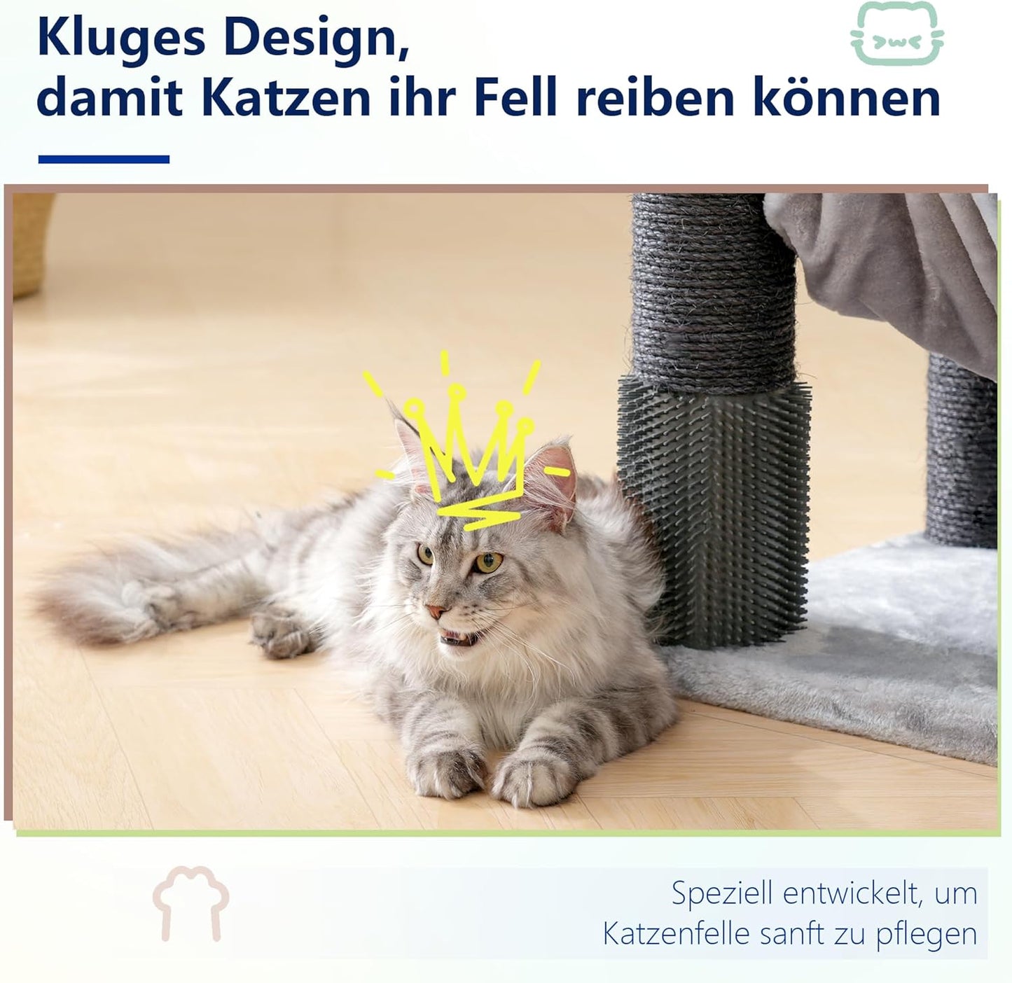 Hey-brother XXL Large Cat Tree for Maine Coon, 168 cm Cat Tree for Large Cats with Extra Large Hammock, Sisal Palissen (φ11 cm) and Climbing Rope, 2 Platforms, Hollow Basket, Light Grey EMPJ01W - QUORE