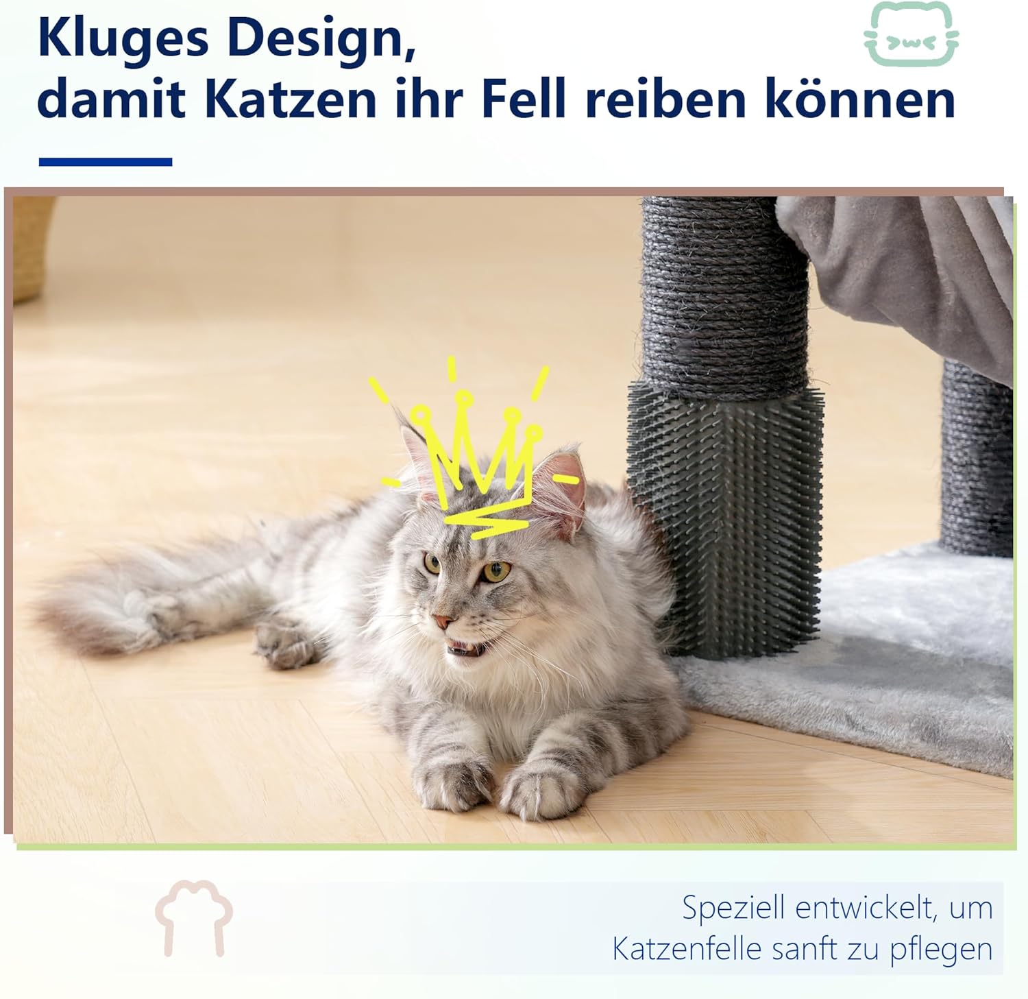 Hey-brother XXL Large Cat Tree for Maine Coon, 168 cm Cat Tree for Large Cats with Extra Large Hammock, Sisal Palissen (φ11 cm) and Climbing Rope, 2 Platforms, Hollow Basket, Light Grey EMPJ01W - QUORE