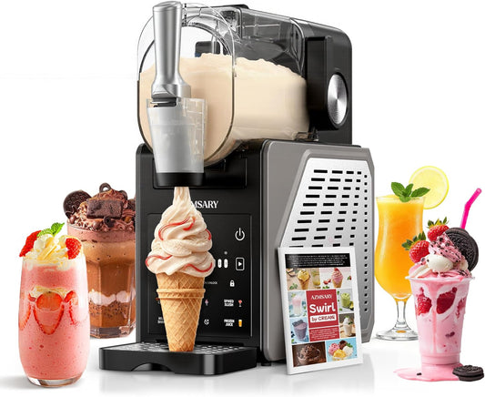 Slush-machine, 2,5 liter ijsmachine en slushie machine voor thuis, met led-display, 6 vooraf ingestelde programma's voor ijs, frappés, milkshakes, automatische reiniging (zwart)